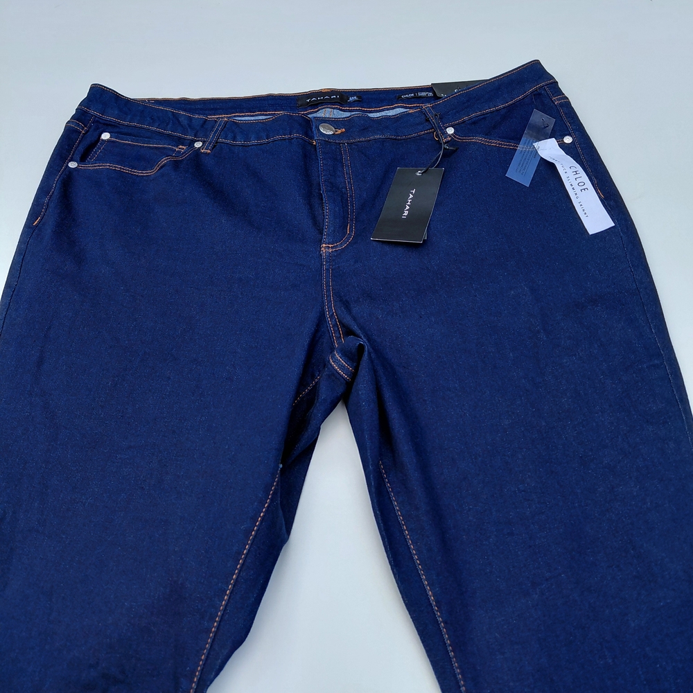 TAHARI Women's Chloe Fit Solution Blue Skinny  Jeans - 24W